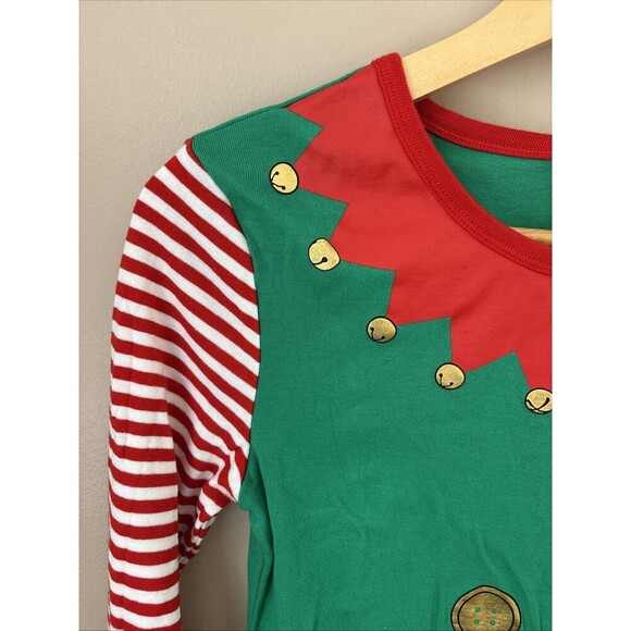 Wondershop Women’s Medium Elf Pajama Top Green Holiday Long Sleeve - Picture 2 of 6